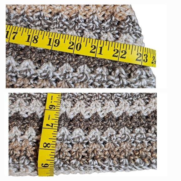 Handmade Crochet Bulky Scarf Multicolor 10 ways Puzzle Yarn Crossword Acrylic - Picture 16 of 17